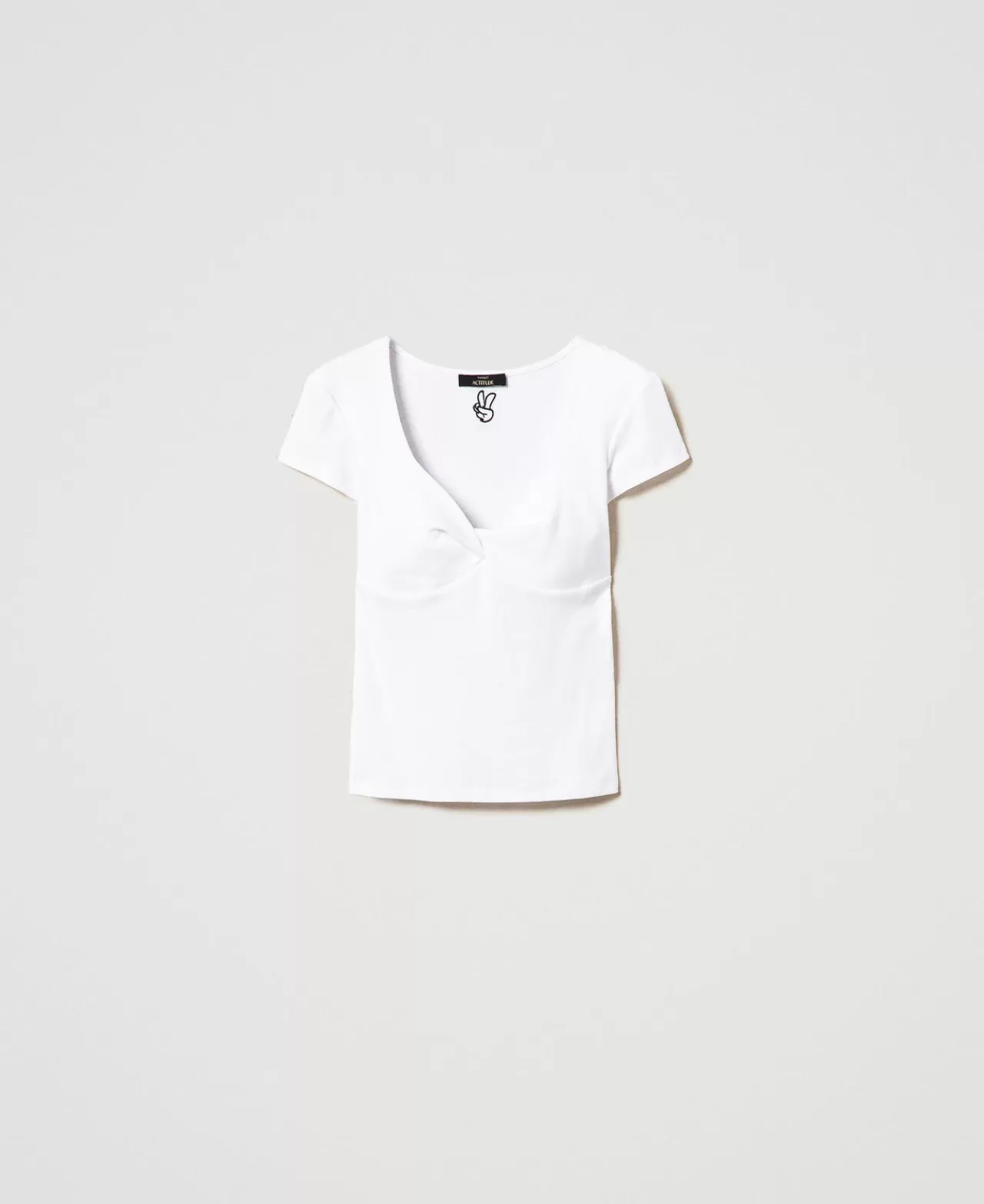 TWINSET Milano Geripptes T-Shirt Mit Knoten