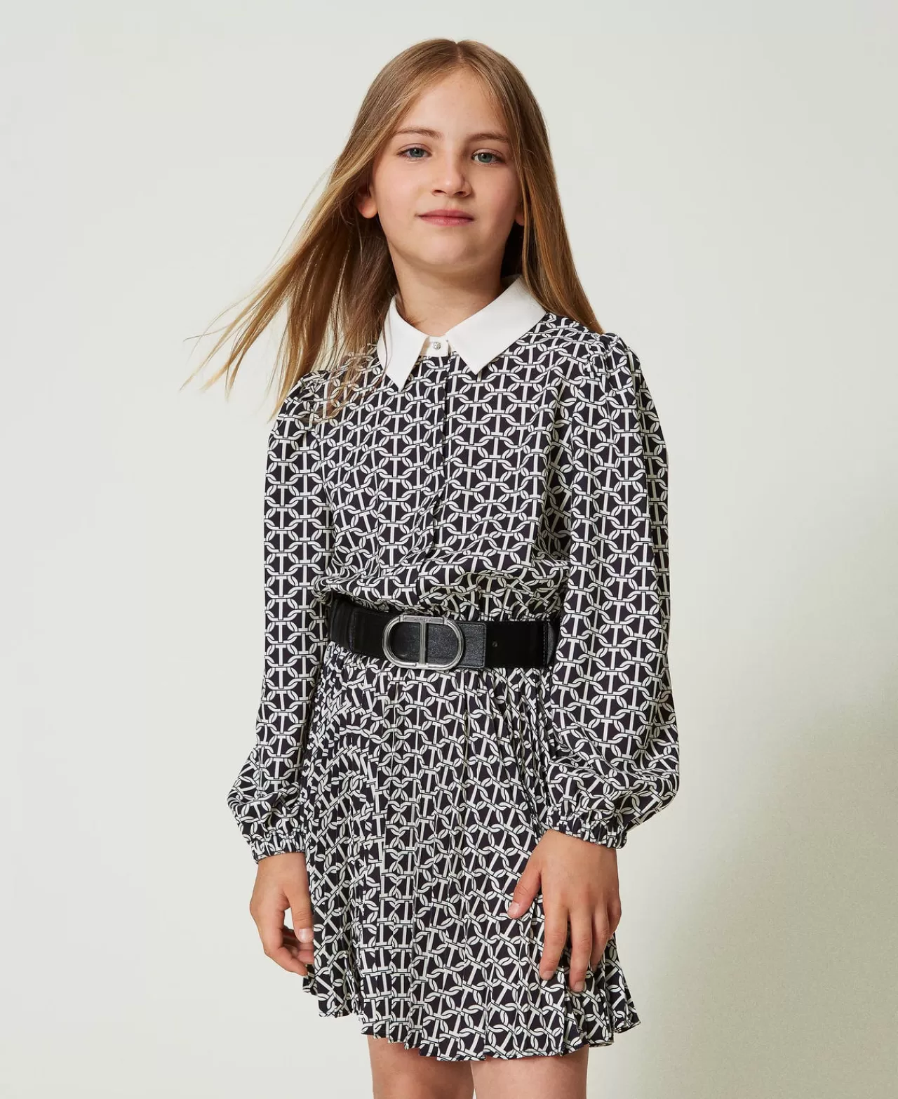 TWINSET Milano Kurzes Kleid Aus Crêpe De Chine Mit Print