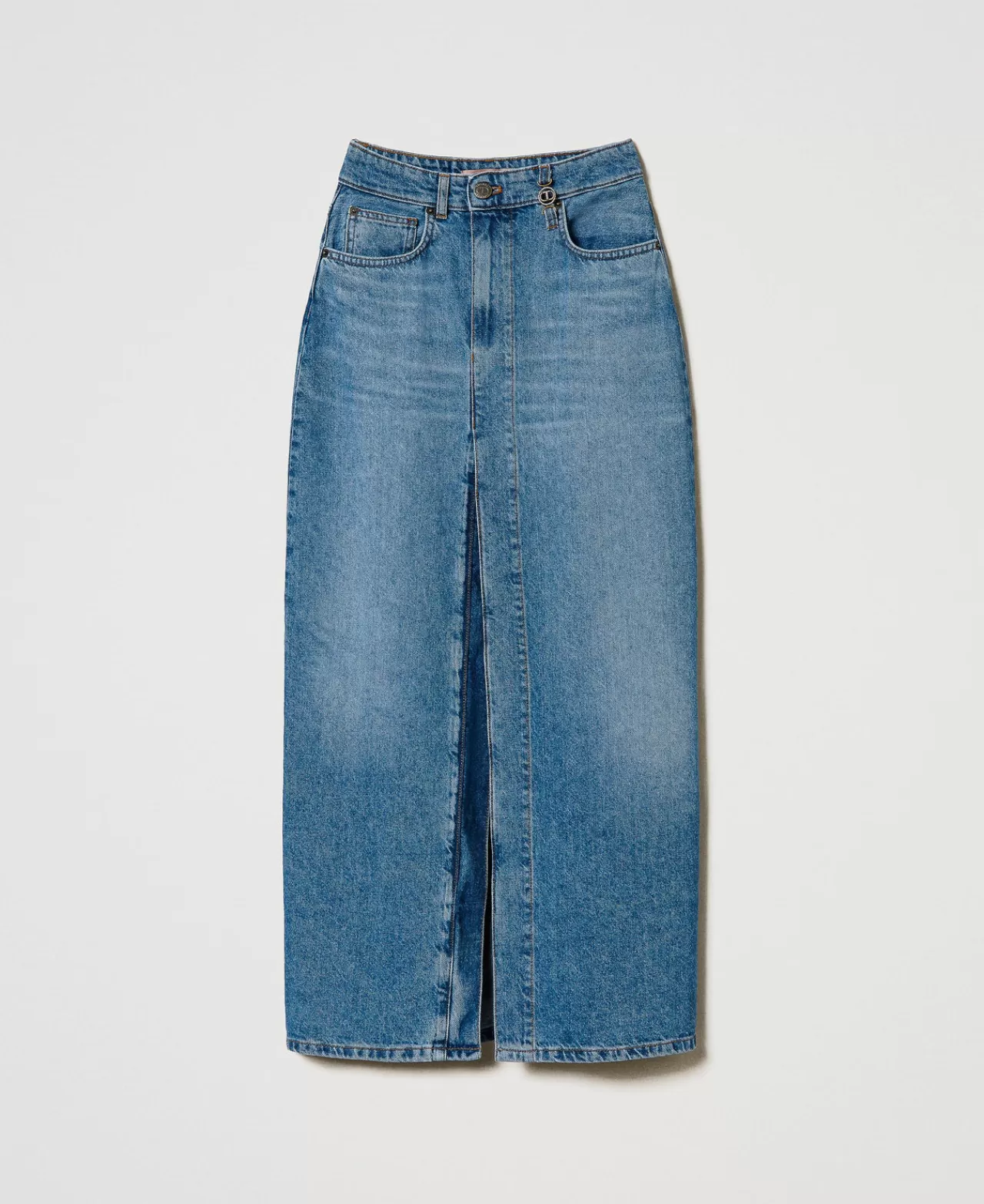 TWINSET Milano Midi-Jeansrock Mit Schlitz